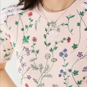 Adidas millennial pink floral bodysuit
